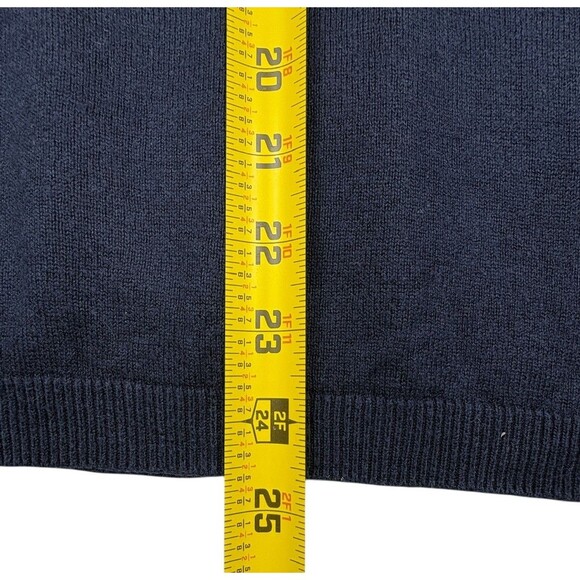 Banana Republic Navy Silk Cashmere V-Neck Sweater L Soft Luxe Classic Large - Picture 10 of 11